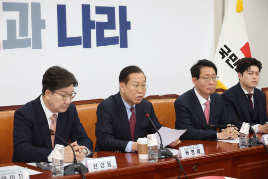 권영세 국민의힘 비상대책위원장이 3일 국회에서 열린 비상대책위원회의에서 발언하고 있다. [연합뉴스]